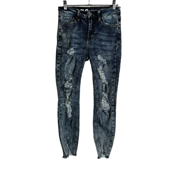 S.O.N.G. Ripped destruction acid wash high rise skinny jeans size 5 / 27 - Picture 1 of 6